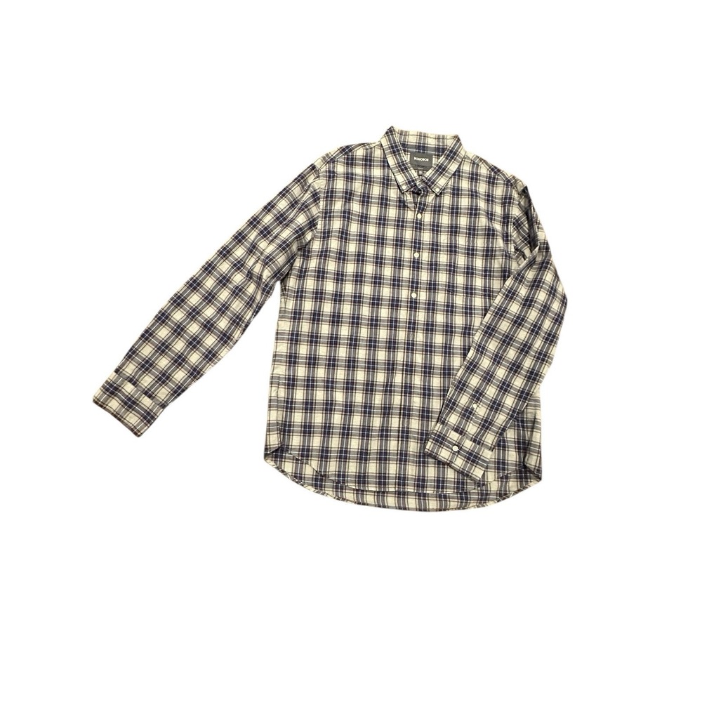 Bonobos Shirt Mens 2XL XXL Blue‎ Button Up Plaid Slim Fit Long Sleeve Casual EUC